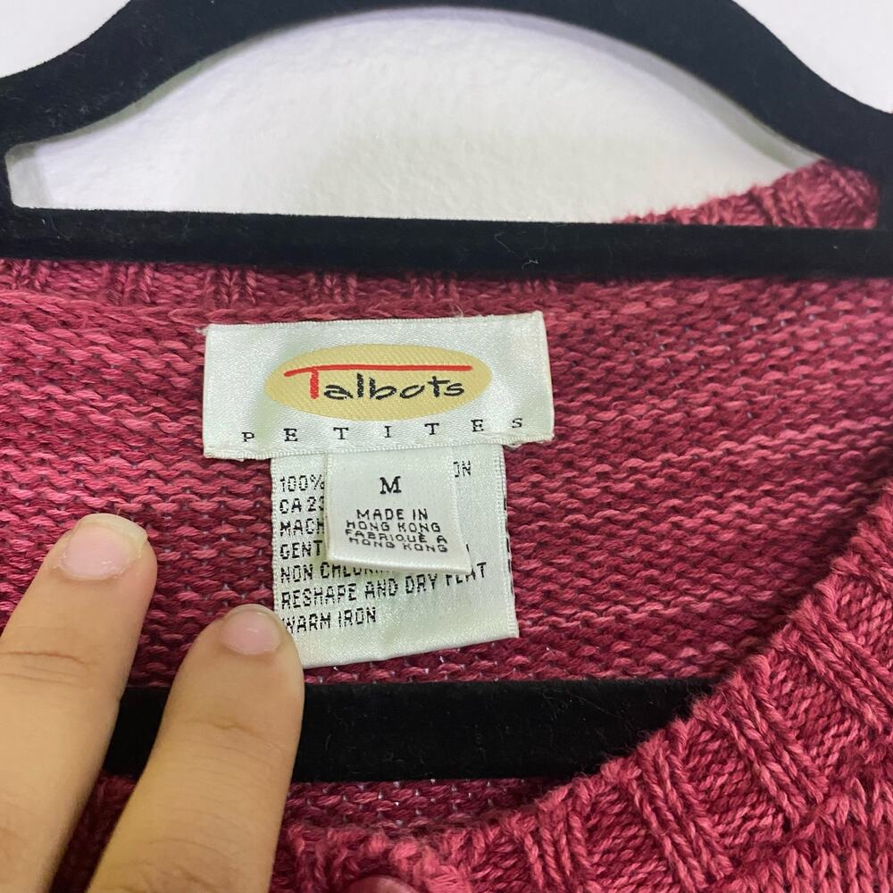 Talbots Petite Rust Multi Colored Button Front Lo… - image 2